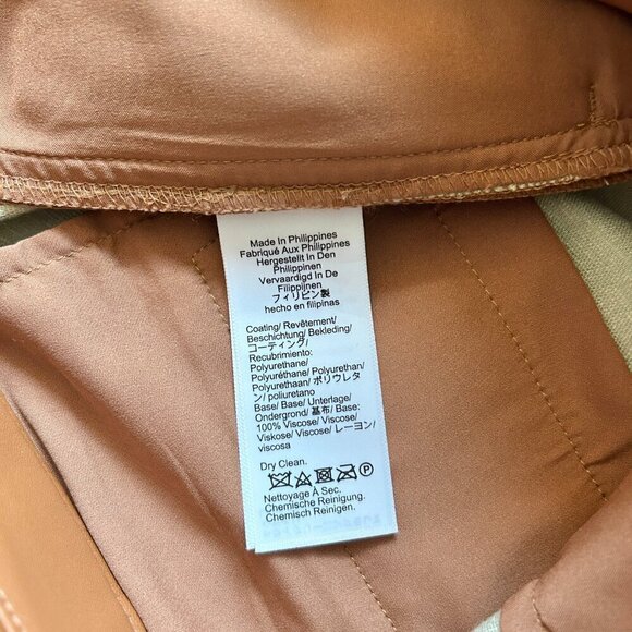 J. Crew Kate Straight Leg Faux Leather Pant in Brown Leather Saddle Size 2 - Picture 10 of 11